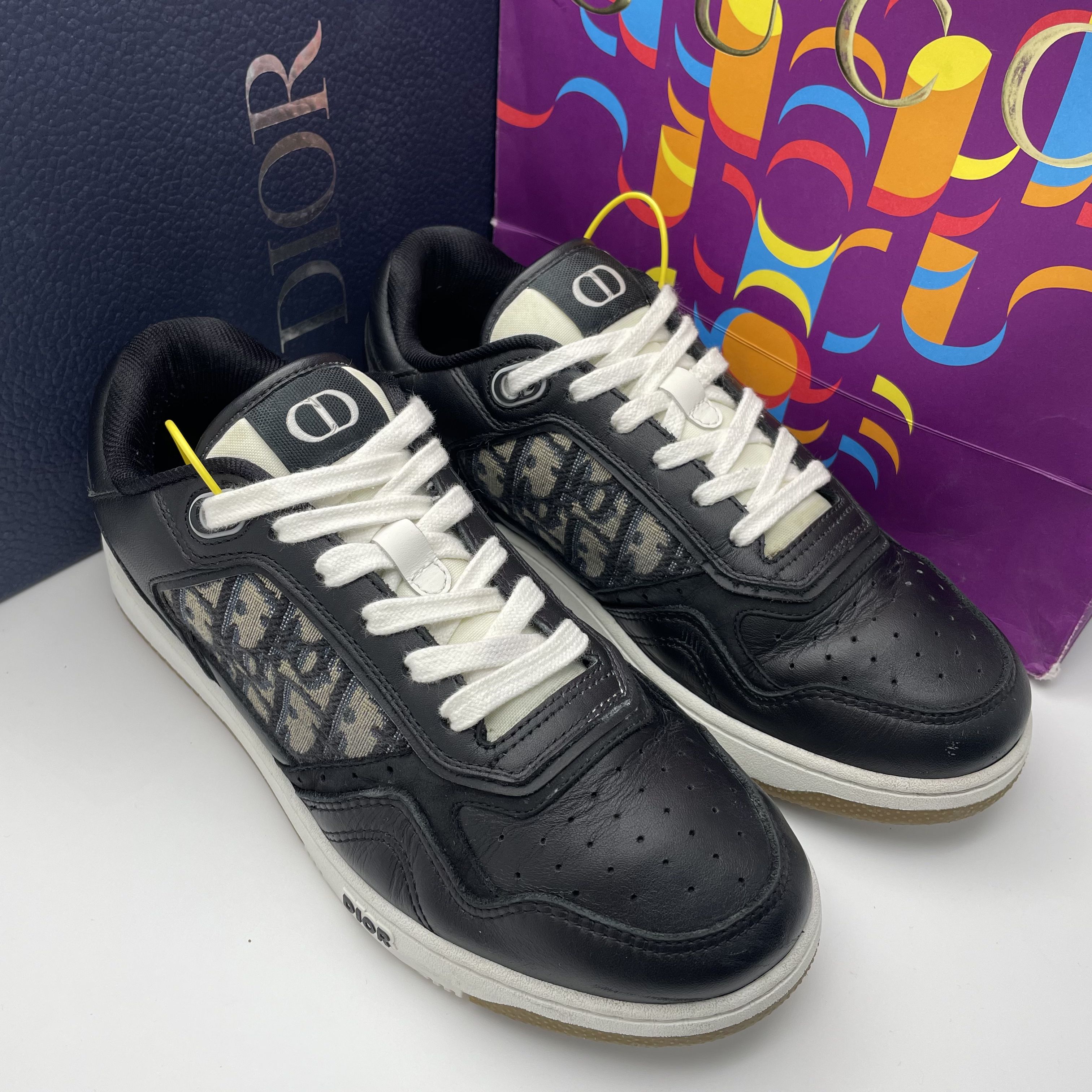 95新 DIOR/迪奥 39码/二手 男款B27老花黑色潮流舒适板鞋