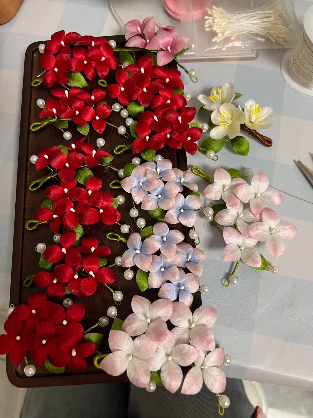 非遗绒花绣球发簪发夹