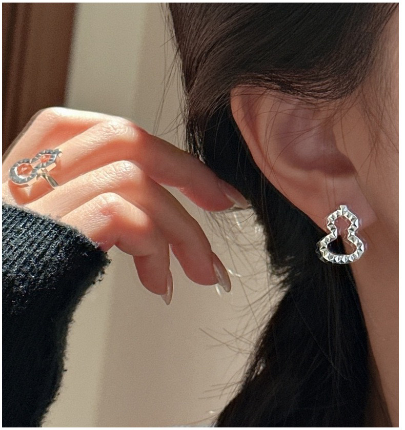 925银耳饰 S925纯银小众新中式国潮设计葫芦耳环戒指简约基础款