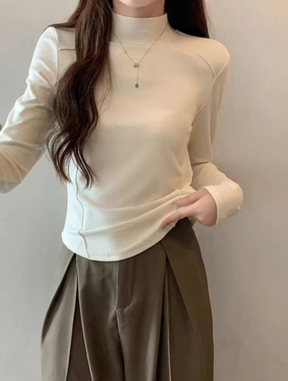 【半高领】磨毛糯米绒打底--秋冬必备--基础不挑人打底衫