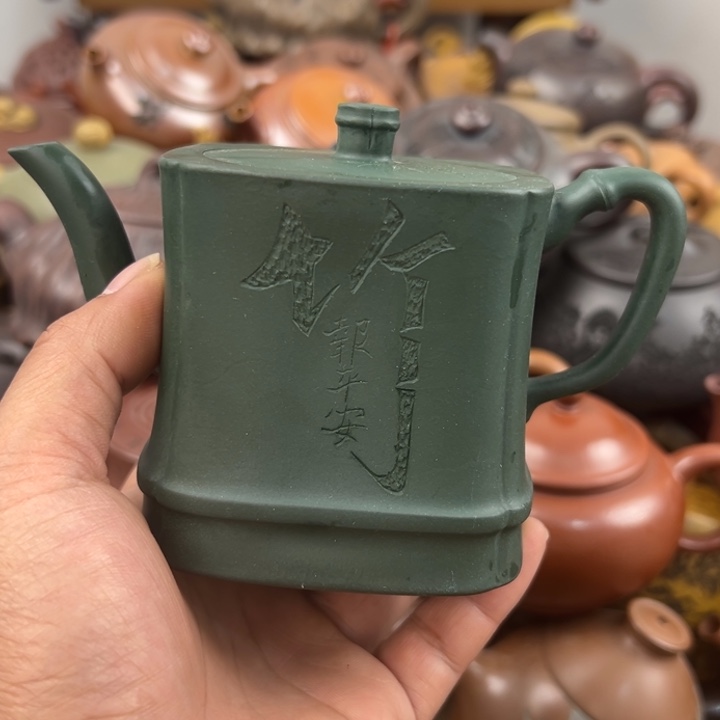 紫砂茶壶紫砂壶把裂