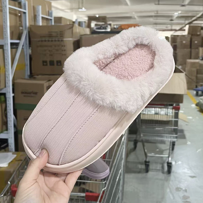 冬天棉拖鞋女2530防滑外穿居家厚底保暖加厚舒适毛绒拖鞋