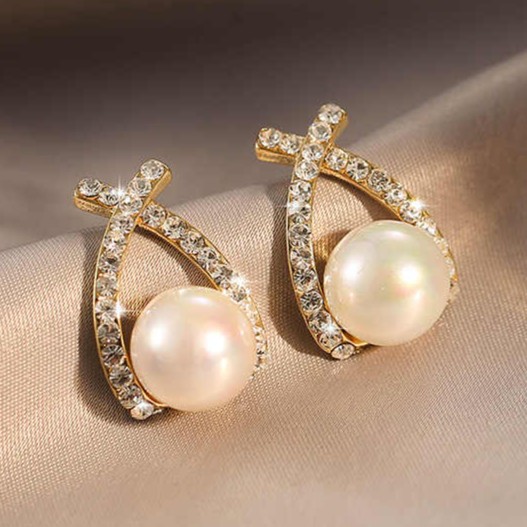 【108】水钻珍珠耳环精致小巧气质高级感时尚耳钉耳饰