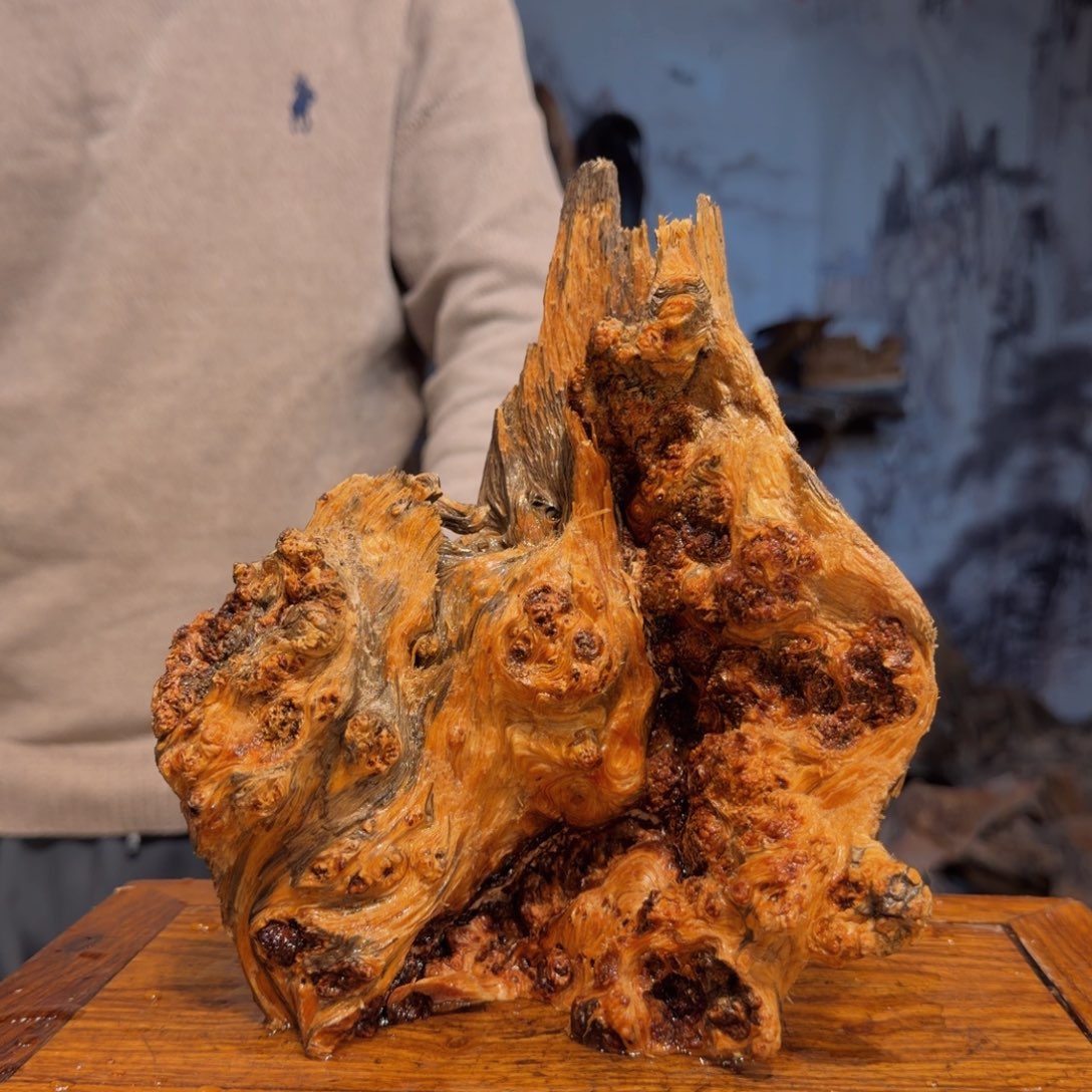 刚***！木三丰琥珀木 天然摆件17