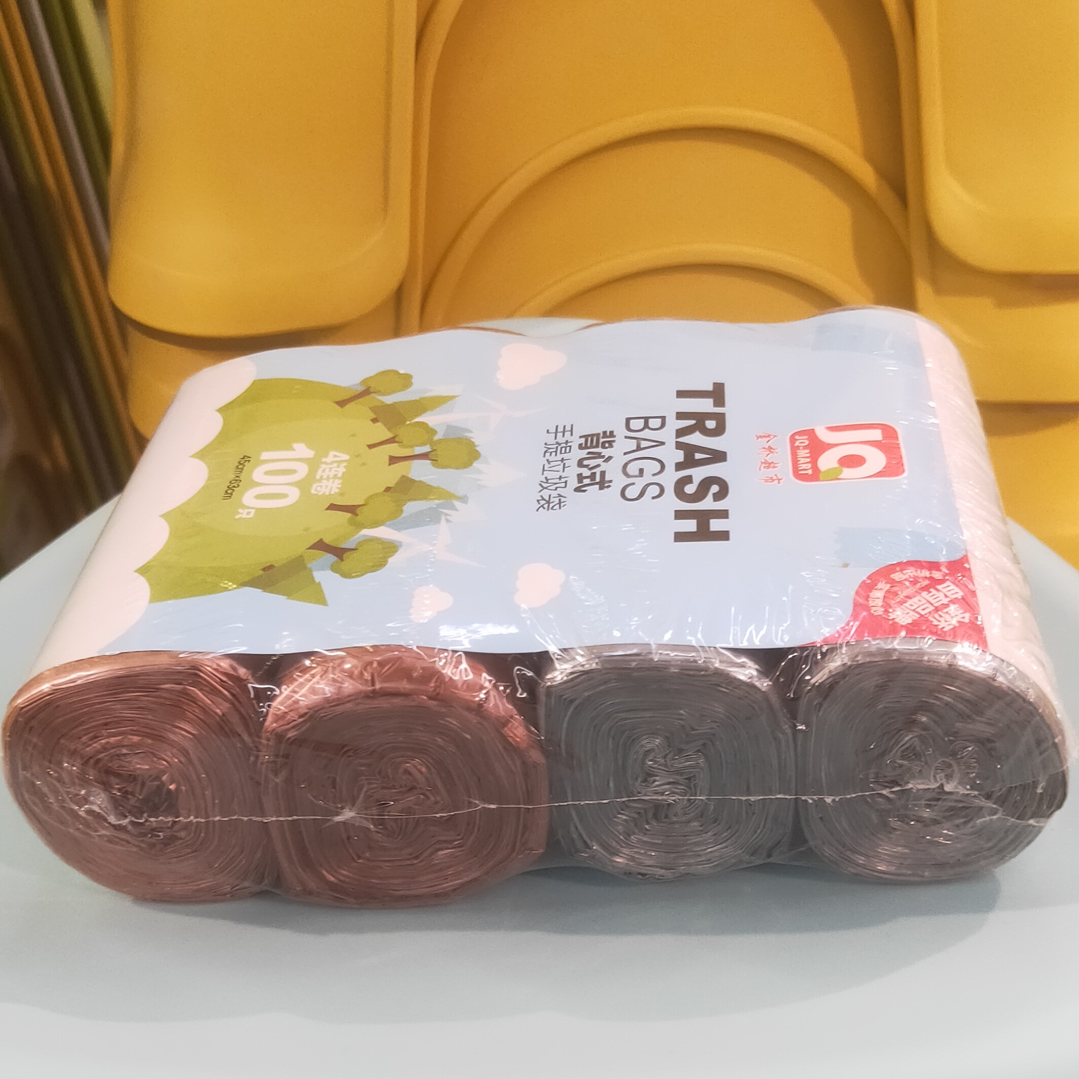 金桥背心式手提垃圾袋4连卷