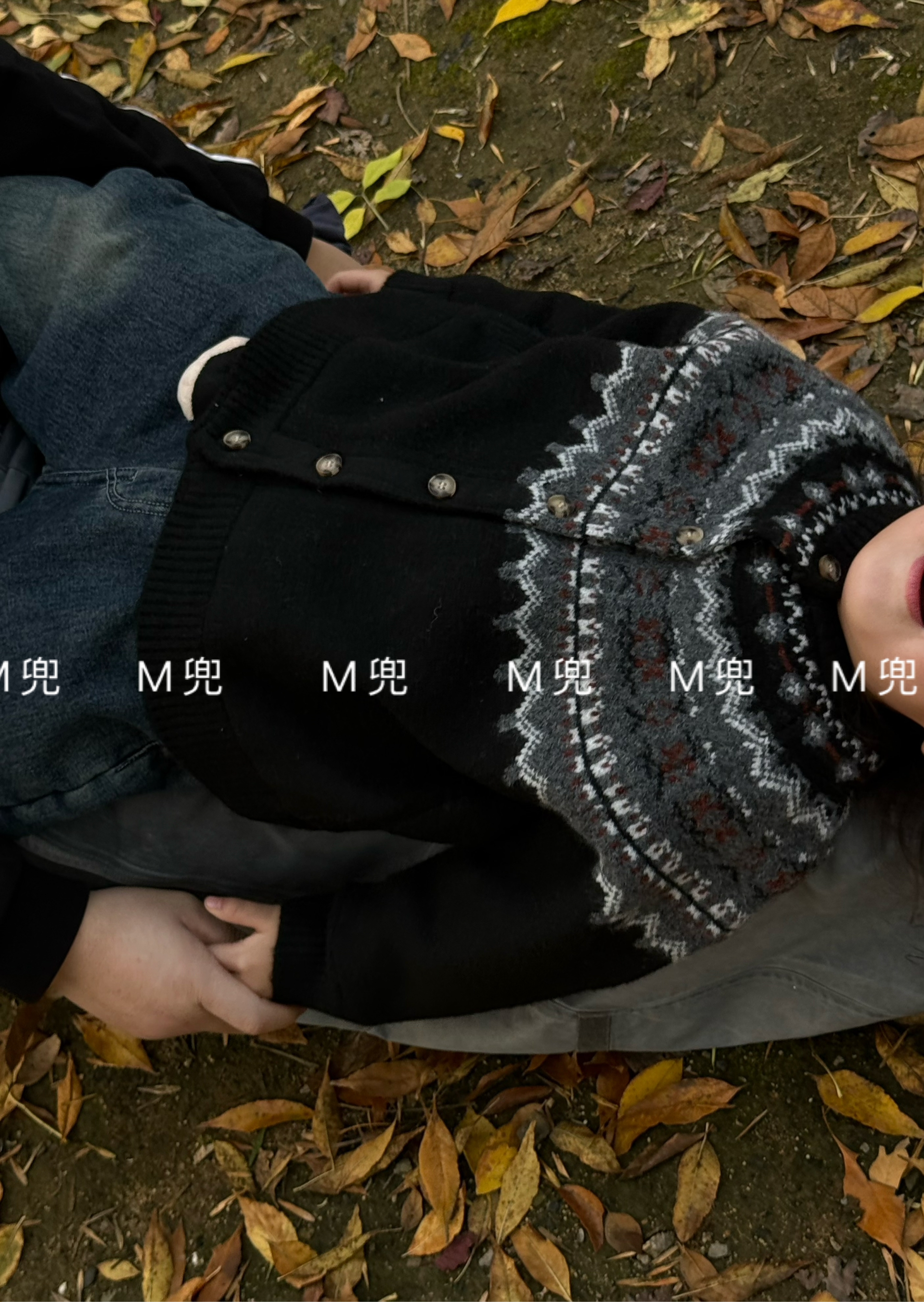 MD25年费尔岛设计款加厚加绒款开衫毛衣男女同款儿童开衫上衣