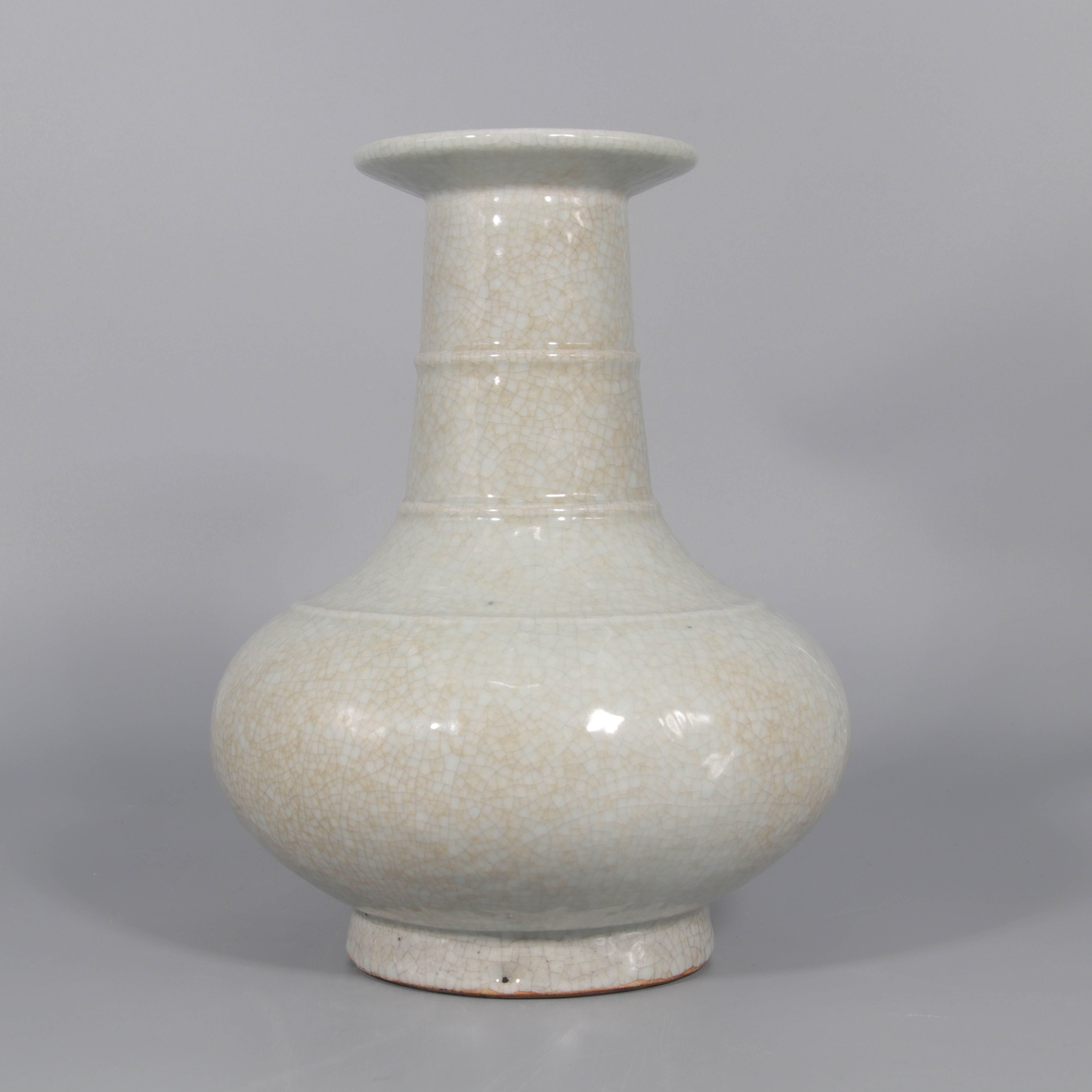 哥釉弦纹荸荠瓶    H412-165