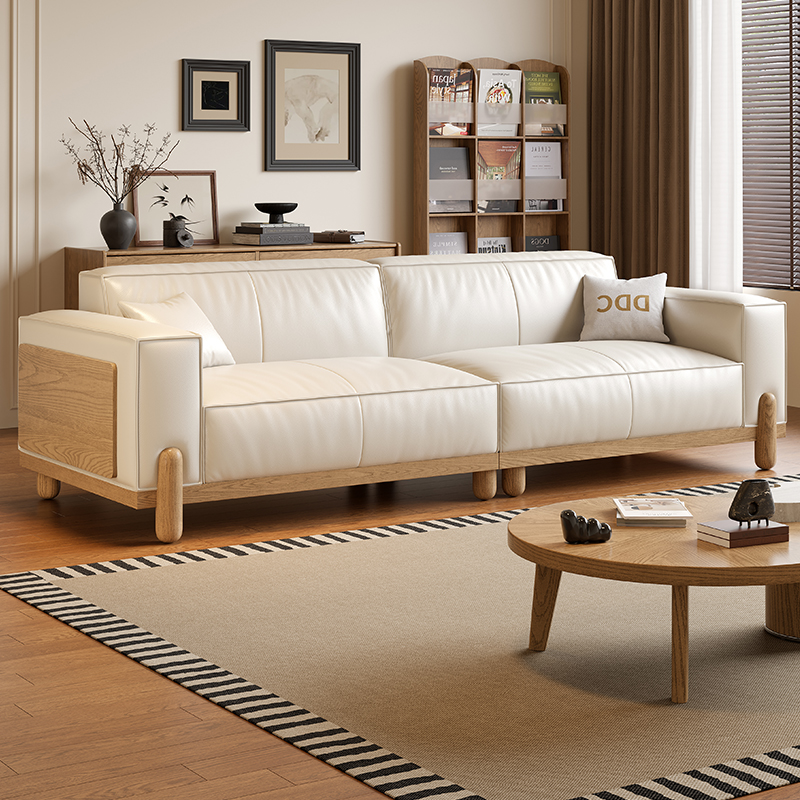 【DDC】1401意式极简头皮层牛皮沙发现代简约客厅豆腐块实木皮沙发