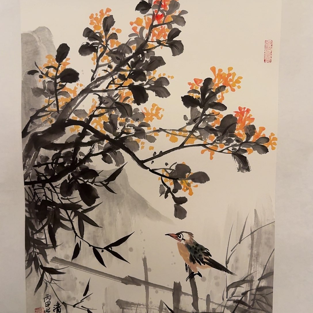 国画恽老师画作画作