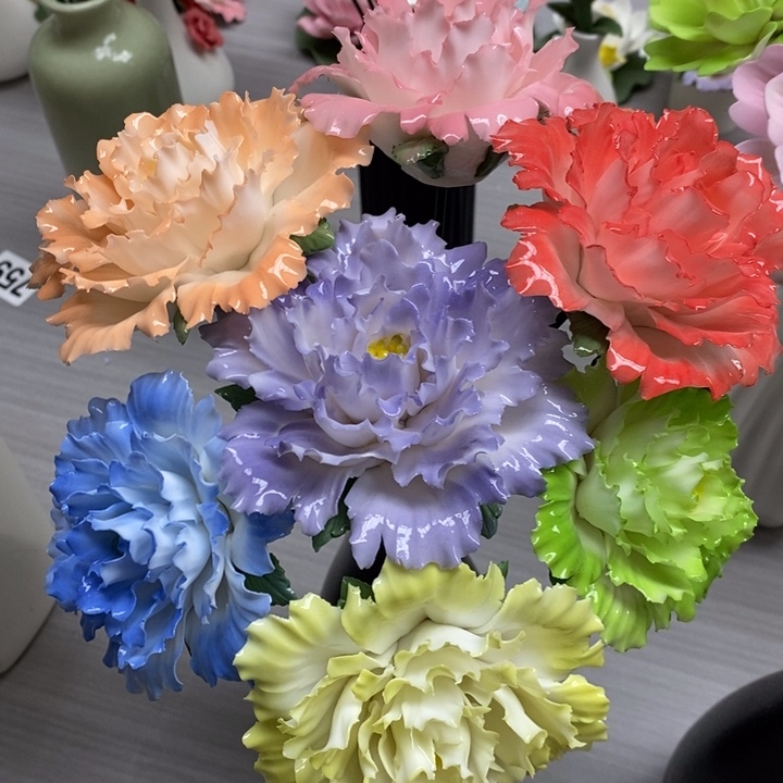 陶瓷陶瓷材料7朵牡丹