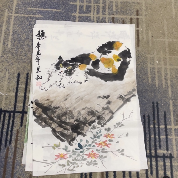 国画四尺三开作品花鸟111111