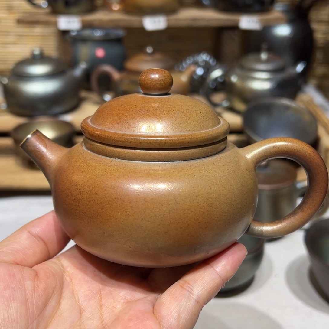 壶建水紫陶白泥柴烧壶