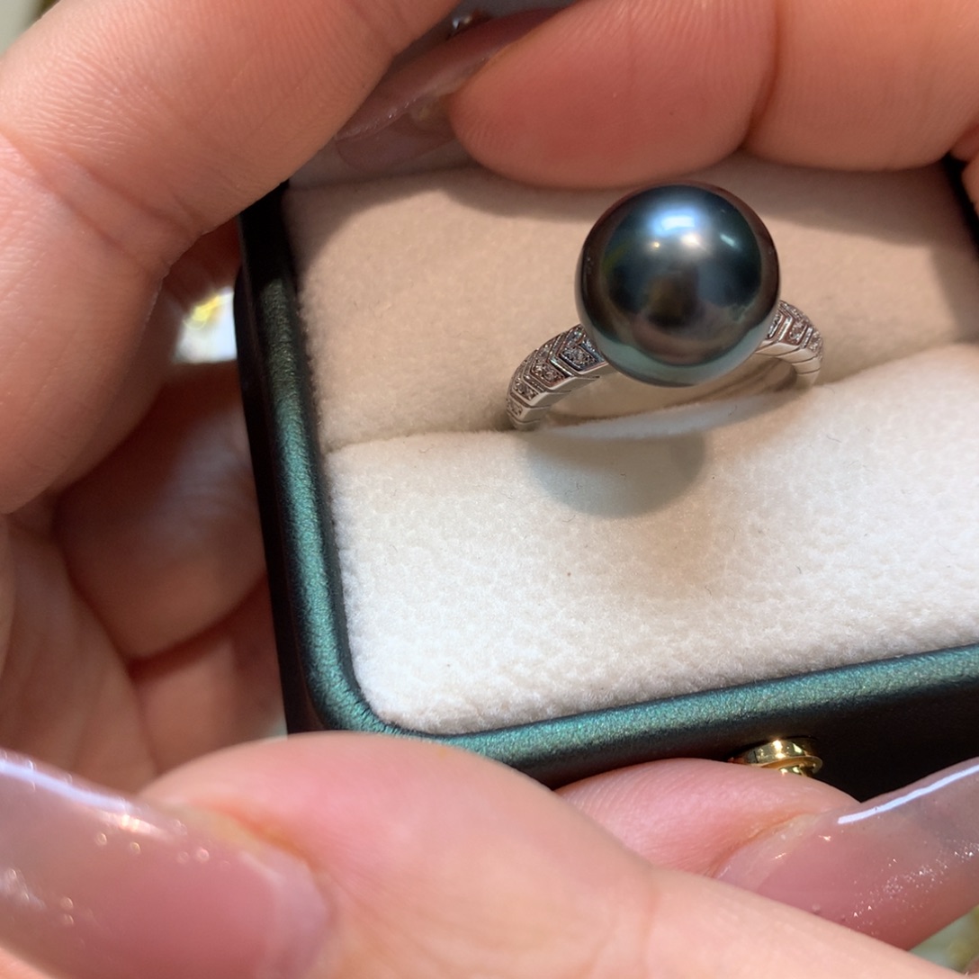 海水珍珠戒指银S925镶嵌