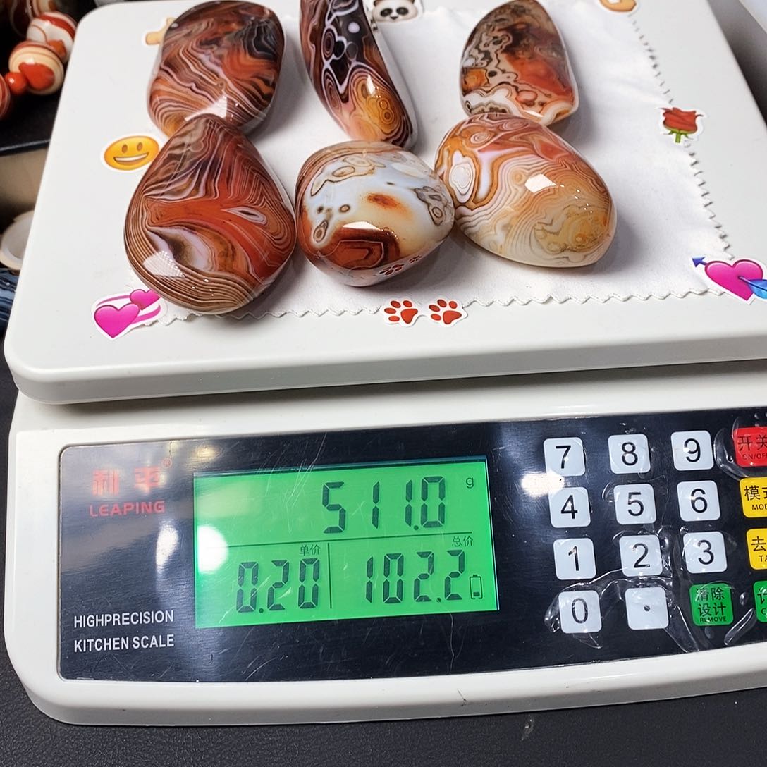 未镶嵌两毛玛瑙/玉髓涵*