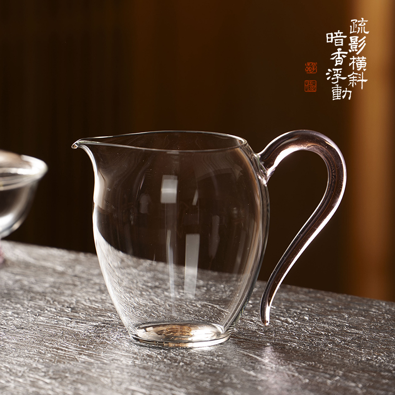 暗香疏影/晶彩郁文匀杯食品级高硼硅玻璃茶海功夫茶具330ml/280ml