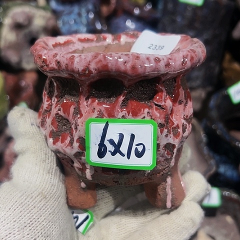 红陶粗陶花盆手工