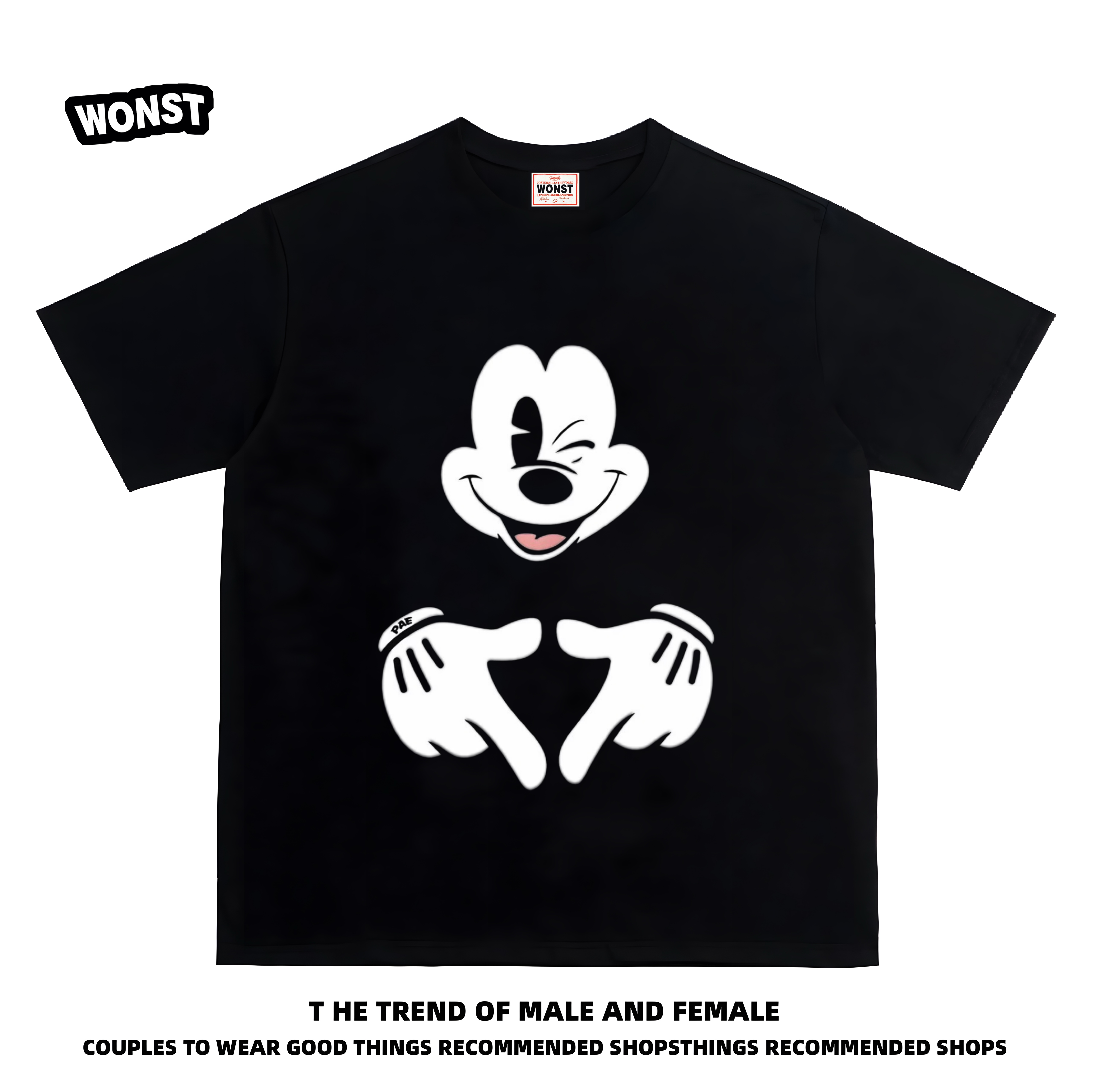 WONST【趣味米奇】重磅300G纯棉 康利数码直喷 宽松圆领短袖T恤
