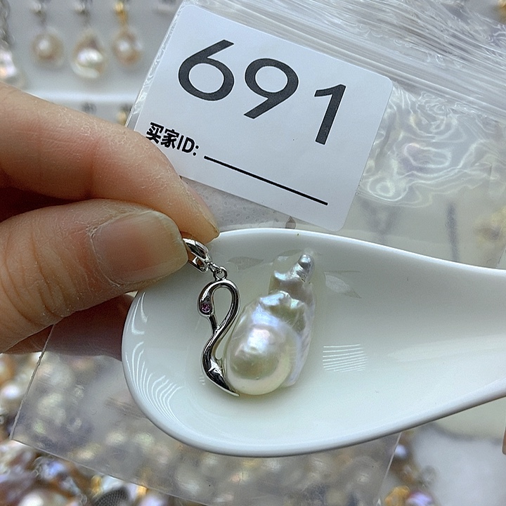 淡水珍珠颈饰银S925镶嵌