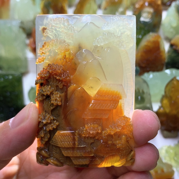 蛇纹石玉珠宝半成品未镶嵌