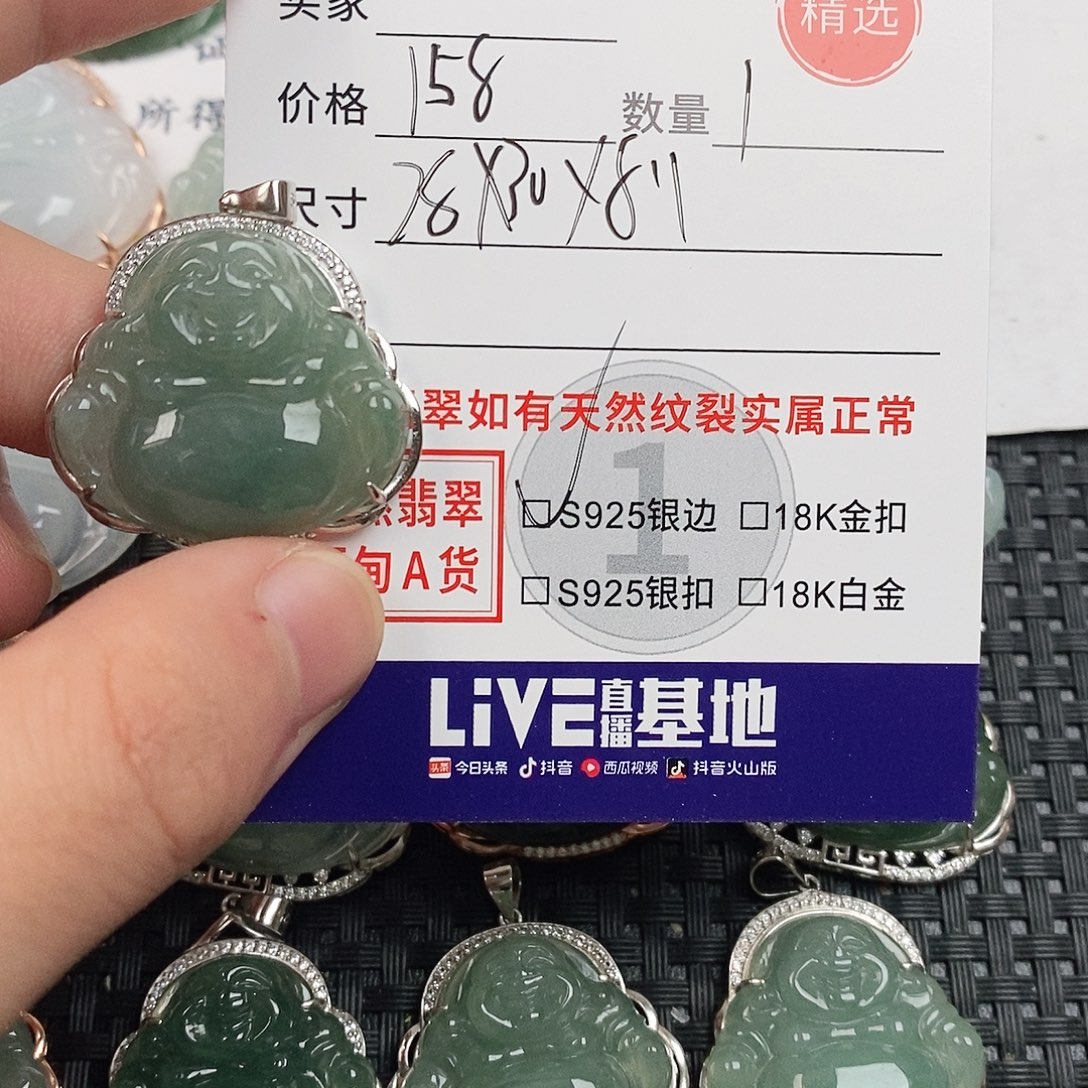 翡翠银S925镶嵌颈饰