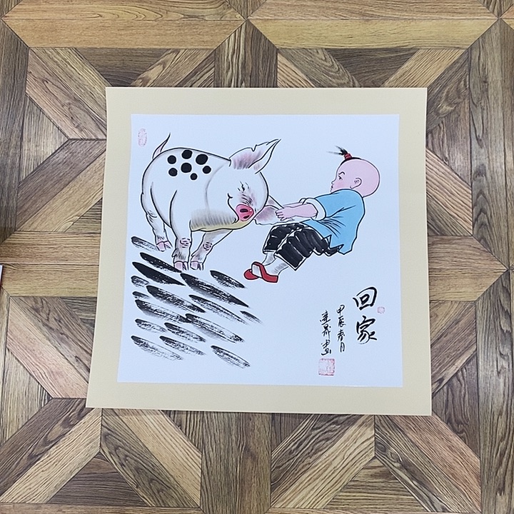 回家卡纸作品50*50大小