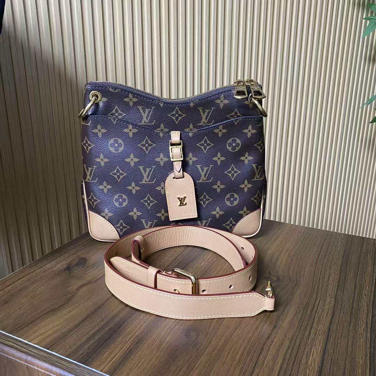 95新 LouisVuitton/路易威登 lv老花牛角包小号/芯片款/634431632