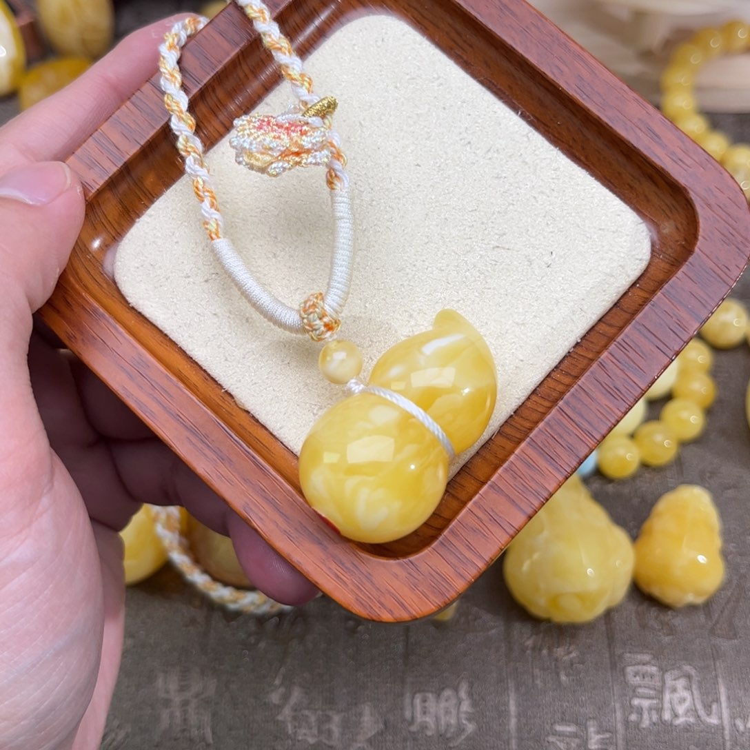 琥珀珠宝奇石未镶嵌焦皮料杨枝甘露葫芦2