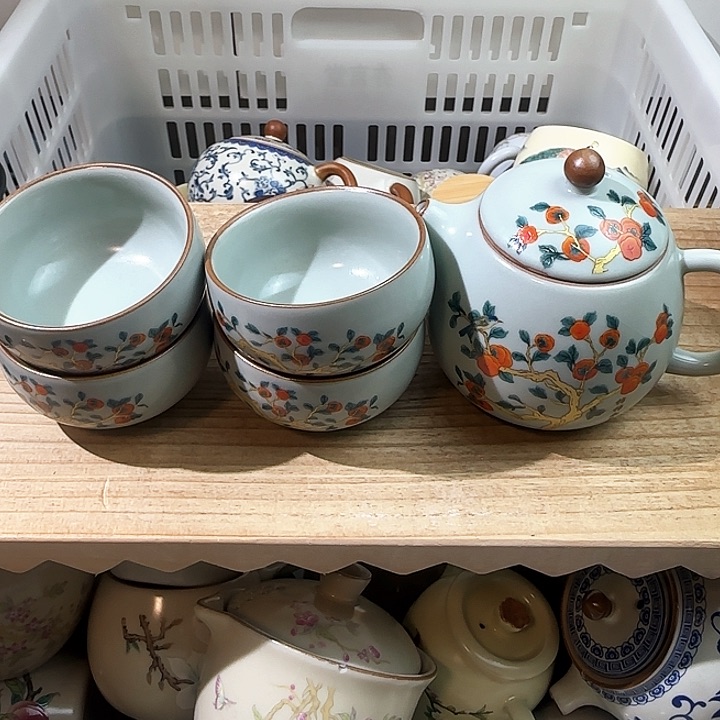 柿柿如意龙蛋壶一壶四杯