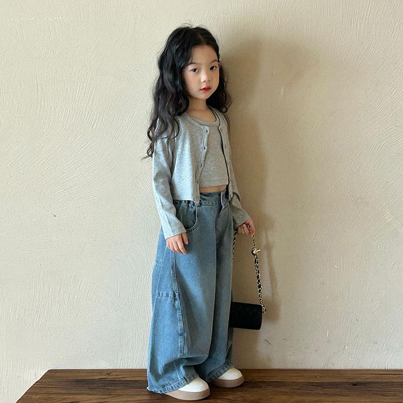 女童炸街套装春装2025新款小公主春秋款洋气时髦牛仔裤春季两件套