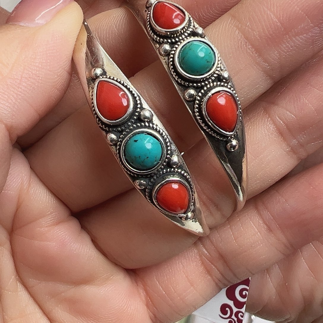 925银旭日乌优耳圈纯银