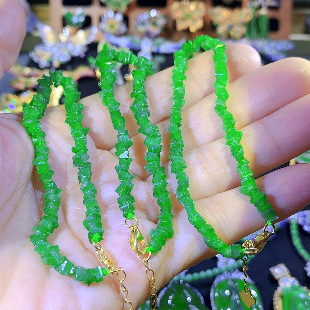 颈饰银S925镶嵌翡翠多样性发其一