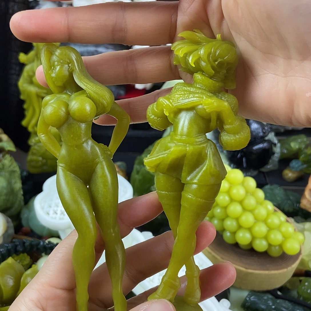 顺***水蛇纹石玉合金手把