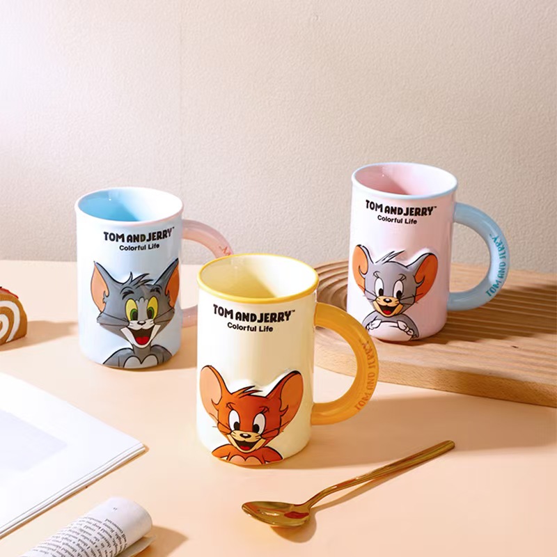 【旭业老张】猫和老鼠思奇陶瓷浮雕水杯带礼盒