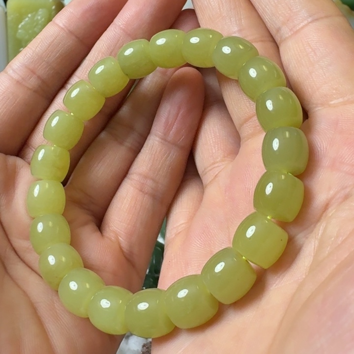 和田玉未镶嵌项链若羌鸡油黄10