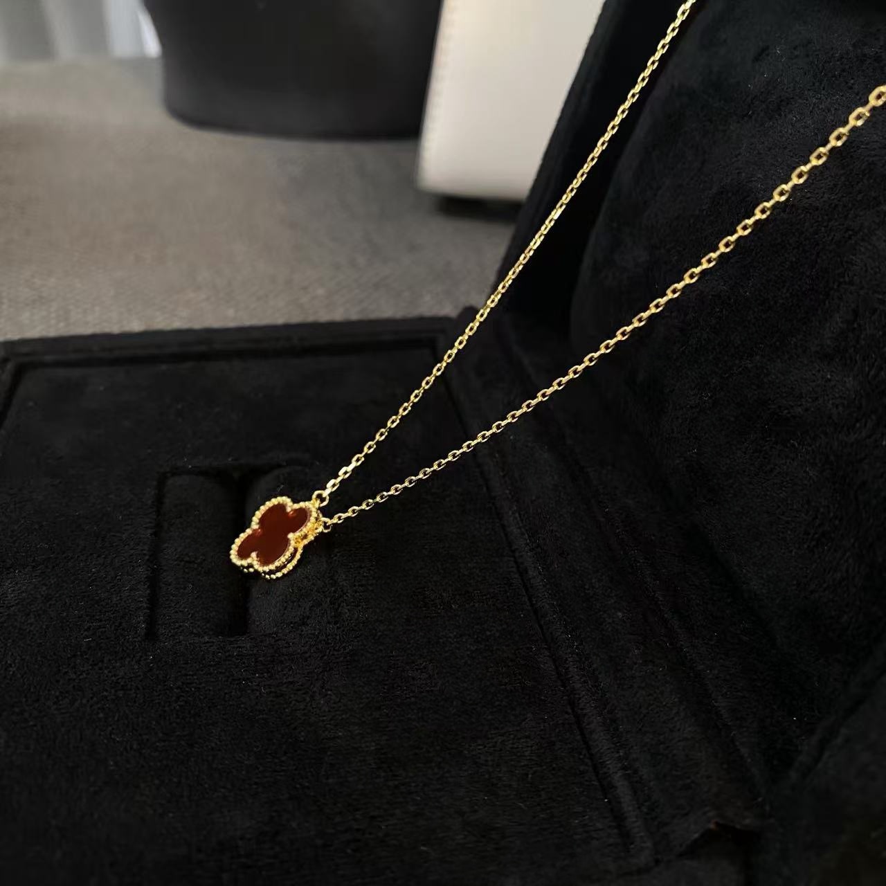 坠链均925银合成锆石 花花项链 M3009 轻奢时尚百搭简约经典金色