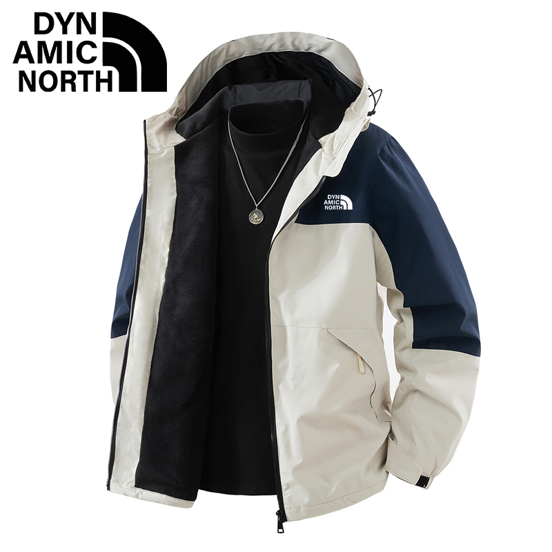 DYNAMIC NORTH/动感北面加绒冲锋衣防风防水保暖耐磨冬季户外外套