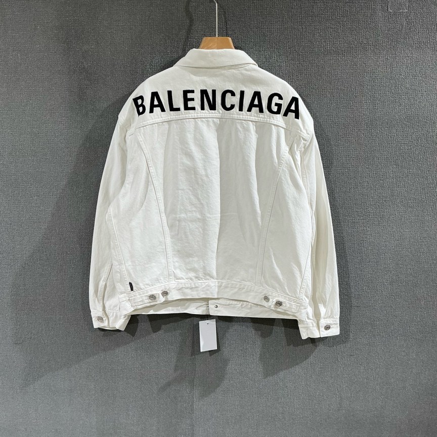99新 Balenciaga/巴黎世家 （pm）背后刺绣牛仔外套 34码/5788