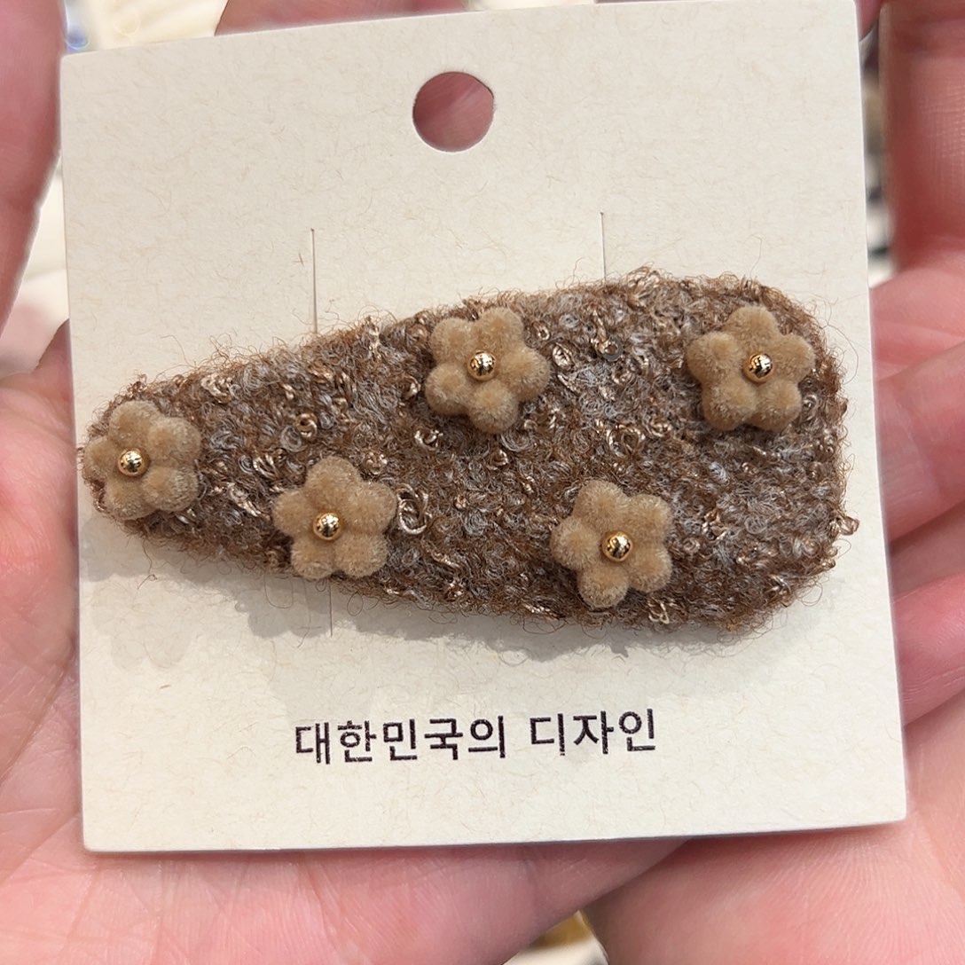布艺非金属泡菜小花拜拜夹