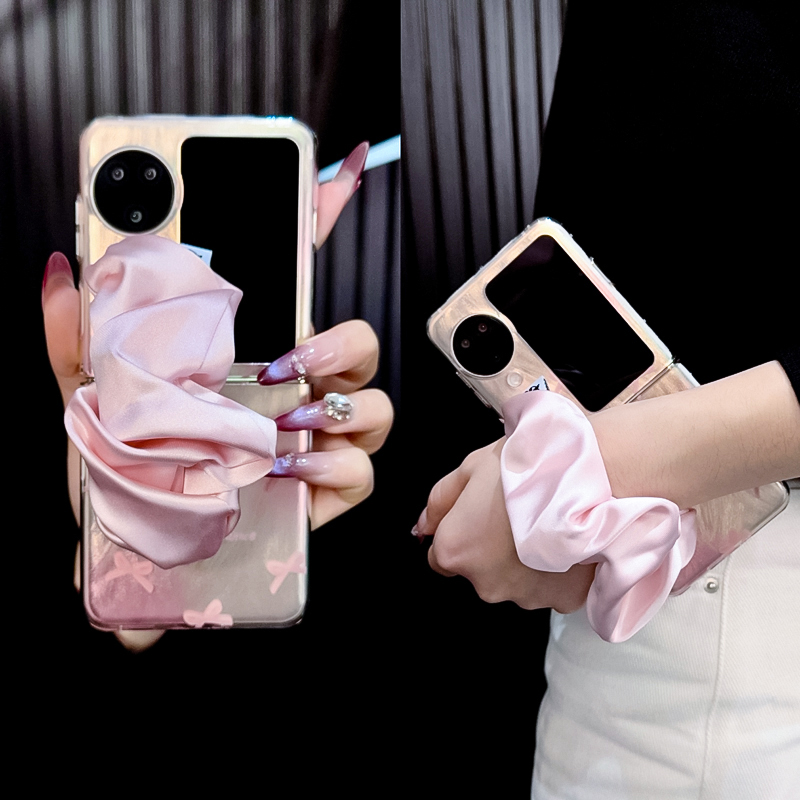 适用oppofindn3flip手机壳新款n3flip套oppo羽纱蝴蝶结丝巾腕带女