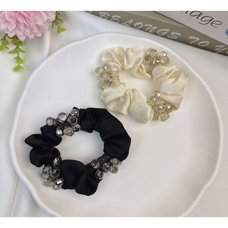 诗泊雅 高级感轻奢闪钻小肠发圈时尚少女扎马尾气质头绳