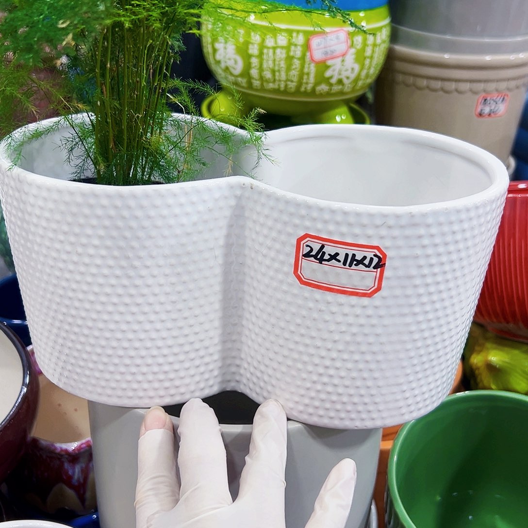 有孔外贸尾单陶瓷花盆凑单10米包邮