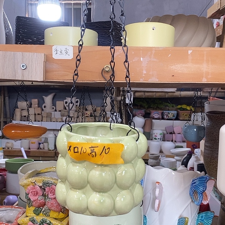 陶瓷花盆有孔 瑕疵介意勿拍 