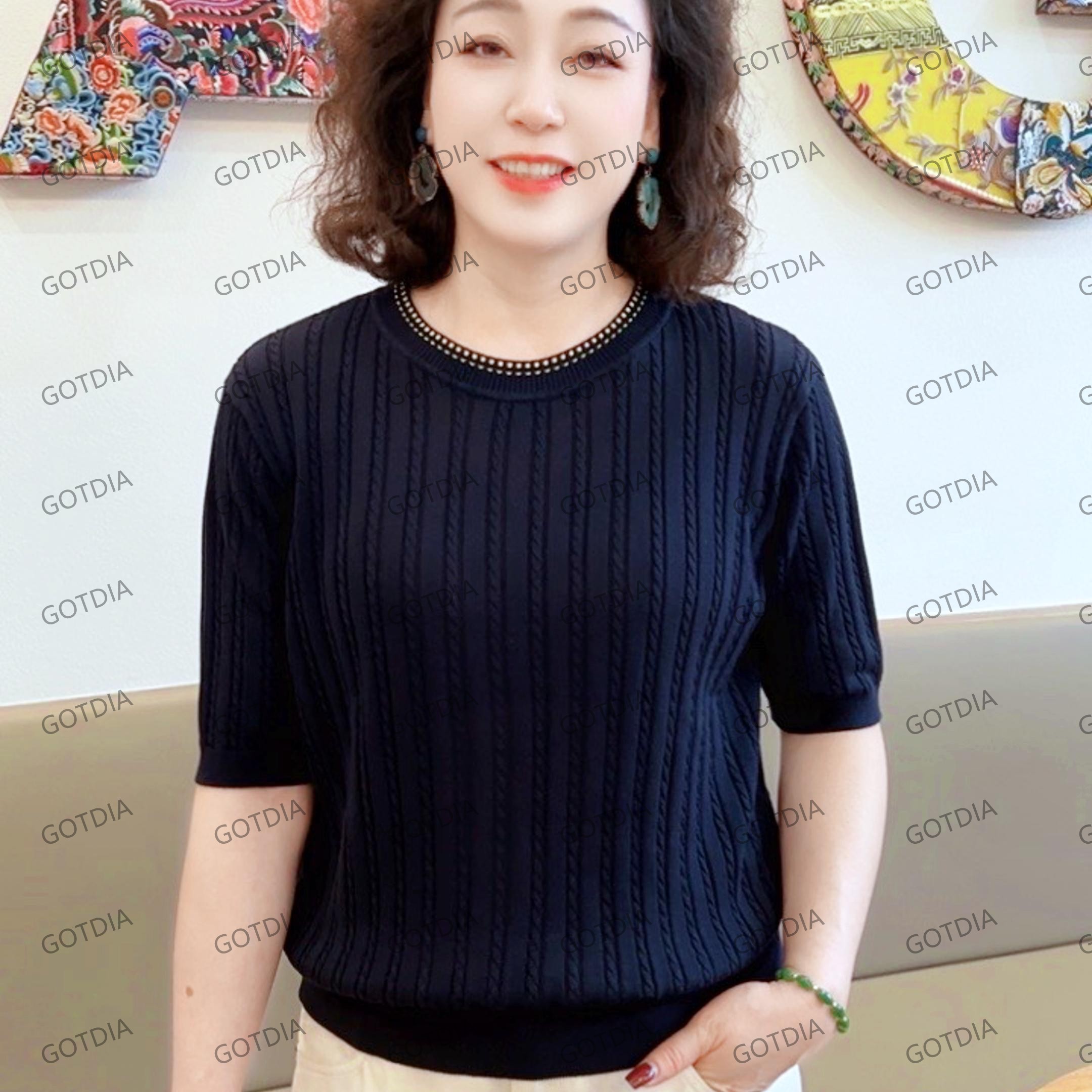 【清凉透气五分袖】新款兰精天丝短袖（2512）夏季薄款宽松圆领百搭