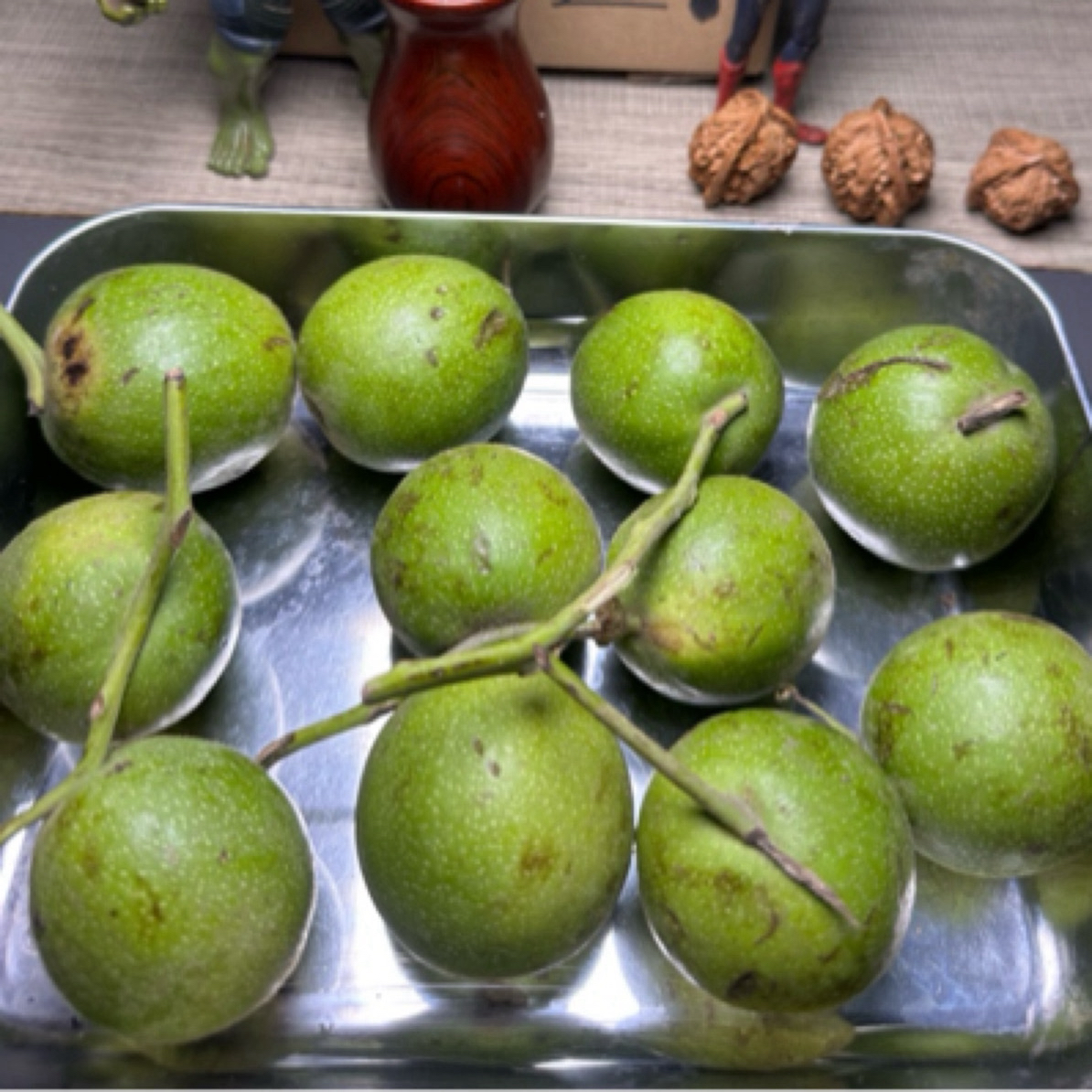 (三棱)文玩核桃盘山青皮8个  定制不退不换