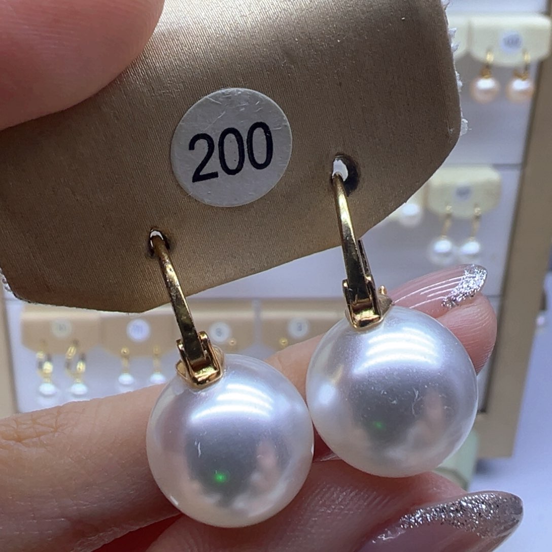 银S925镶嵌淡水珍珠耳饰