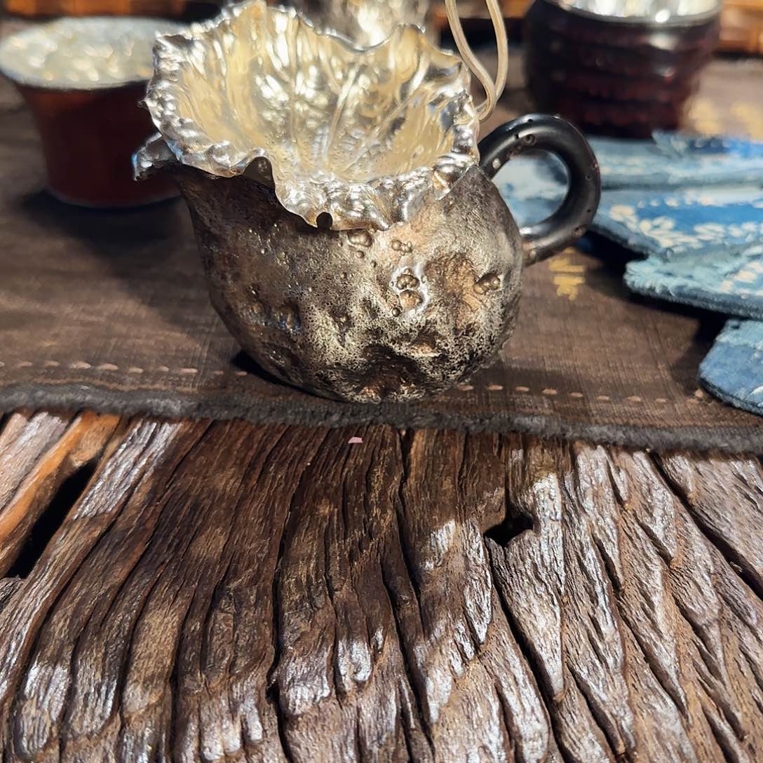 东***姐手工银公道茶漏分茶器