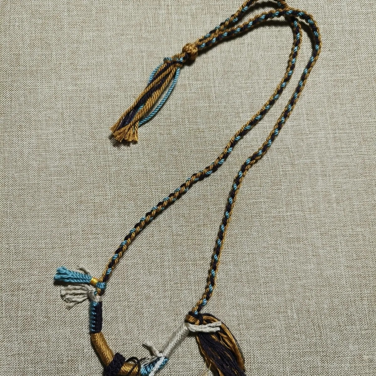 唐卡挂绳手搓棉绳编织辫手工编织唐卡棉线吊坠挂绳挂脖调节秋藏式