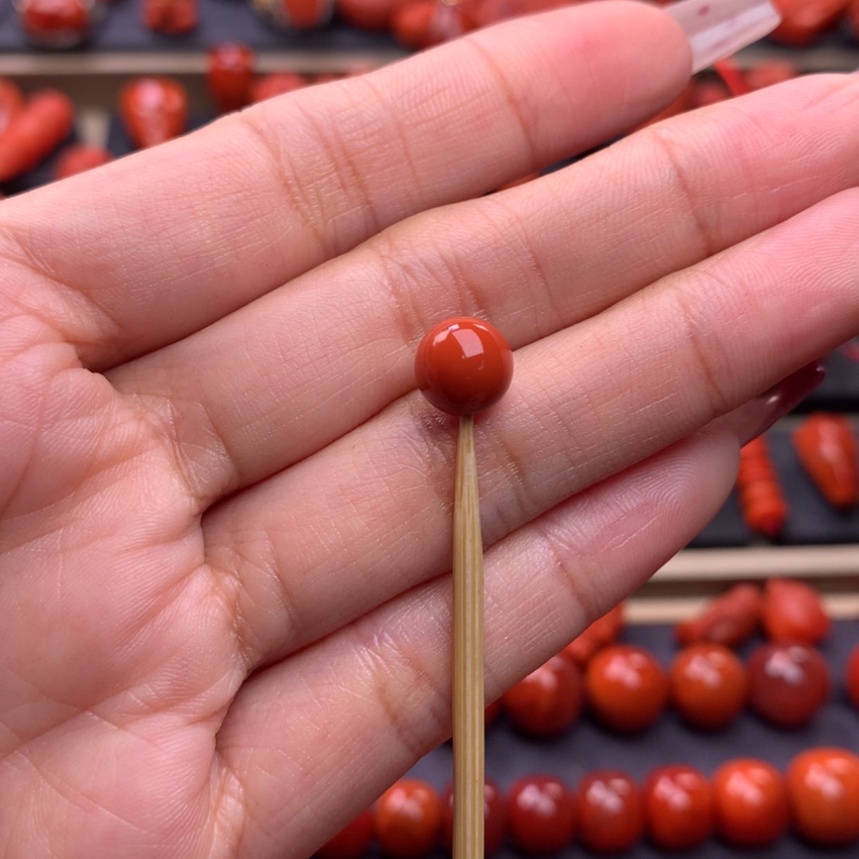 【闪购商品】南红玛瑙圆珠单珠8mm➕未镶嵌子*