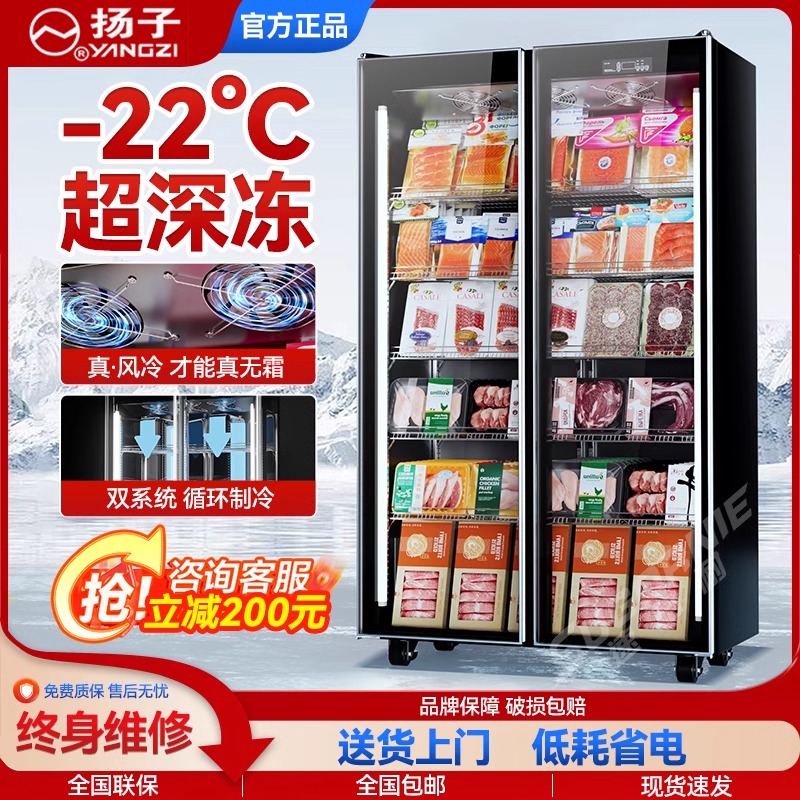 冷冻展示柜商用急冻柜超市冰箱冰淇淋低温柜冷藏风冷立式冰柜