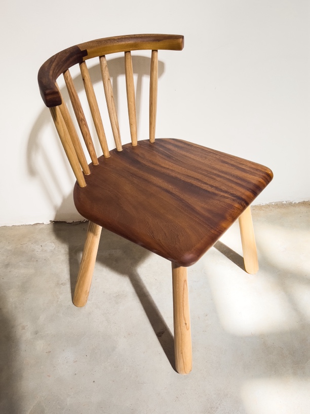 南美胡桃木原木色椅子简约餐桌椅北欧家用餐椅客厅轻奢背椅休闲椅